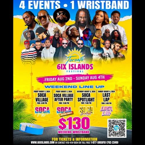 6ix Islands Festival All Access Weekend Wristband 